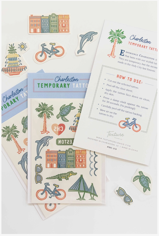 Charleston Temporary Tattoos by Texture Design Co.