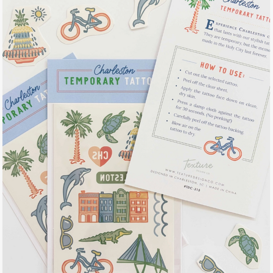 Charleston Temporary Tattoos by Texture Design Co.