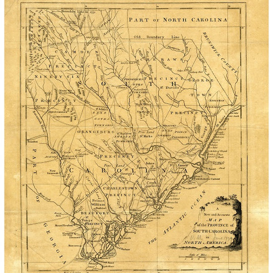 Map of the Province of South Carolina 1779 Print